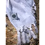 Prosop de plaja/hamam, NICOL DA RE , Relax Collection , model alb  cu dungi Baby Blue  si franjuri, 100cm * 180  cm, bumbac 100%