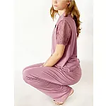 Pijama dama Nicol Da Re, Camille Berry, Bambus, pantaloni lungi, maneca dantela, M, Roz