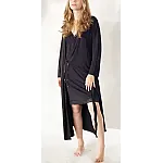 Pijama dama Nicol Da Re, Juliette, Bambus si dantela, camasa de noapte cu halat, XL, Negru